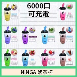 NINGA奶茶杯可充电一次性電子煙6000口